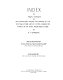 Final report of investigations among the Indians of the southwestern United States, carried on mainly in the years 1880-1885 : Index /