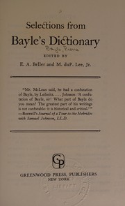 Selections from Bayle's dictionary.