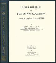 Greek theories of elementary cognition : from Alcmaeon to Aristotle /