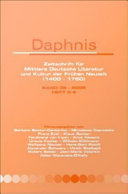 Daphnis. Zeitschrift für Mittlere Deutsche Literatur und Kultur der Frühen Neuzeit (1400-1750). Band 38-2009.
