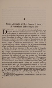 American history and American historians; a review of recent contributions to the interpretation of the history of the United States,