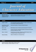 Journal of Character Education - Issue : Vol. 13 #2.