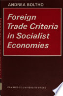 Foreign trade criteria in socialist economies.