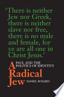 A radical Jew : Paul and the politics of identity /