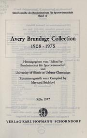 Avery Brundage Collection 1908-1975 : [guide] /