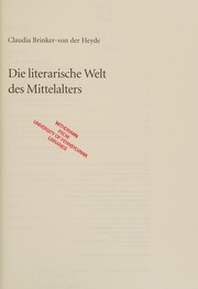 Die literarische Welt des Mittelalters /