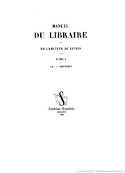 Manuel du libraire et de l'amateur de livres /