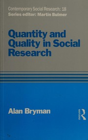 Quantity and quality in social research /