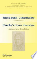 Cauchy's Cours d'analyse an annotated translation /