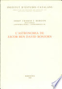 L'astronomia de Jacob ben David Bonjorn /