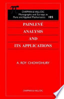 Painlevé analysis and its applications /