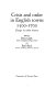Crisis and order in English towns, 1500-1700; essays in urban history,