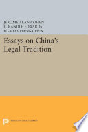 Essays on China's Legal Tradition