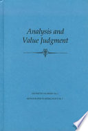 Analysis and value judgment /