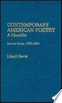 Contemporary American poetry : a checklist : second series, 1973-1983 /