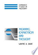 Meaning, expression, and thought /