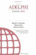 Russia's strategic renovation : Russian security strategies and foreign policy in the post-imperial era /