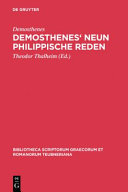 Demosthenes' neun philippische reden : Textausgabe für den Schulgebrauch /