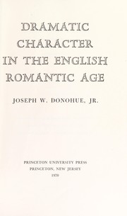 Dramatic character in the English Romantic age