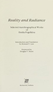 Reality and radiance : selected autobiographical works of Emilia Fogelklou /