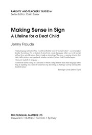 Making sense in sign : a lifeline for a deaf child /
