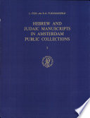 Catalogue of the manuscripts of the Bibliotheca Rosenthaliana, University Library of Amsterdam /