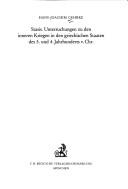 Stasis : Untersuchungen zu den inneren Kriegen in den griechischen Staaten des 5. und 4. Jahrhunderts v. Chr. /