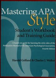 Mastering APA style : student's workbook and training guide /