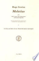 Meletius, sive, De iis quae inter Christianos conveniunt epistola /