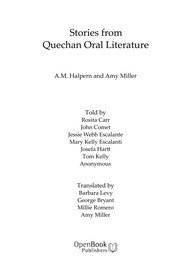 Stories from Quechan oral literature /