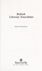 British literary anecdotes /