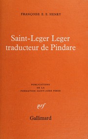 Saint-Leger Leger traducteur de Pindare /