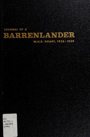 Journal of a Barrenlander : W.H.B. Hoare, 1928-1929 /