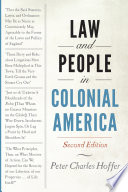 Law and people in colonial America /