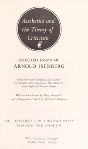 Aesthetics and the theory of criticism; selected essays of Arnold Isenberg.