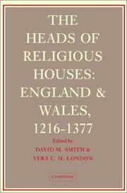The heads of religious houses, England and Wales /