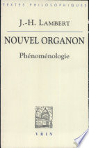 Nouvel organon : phénoménologie /