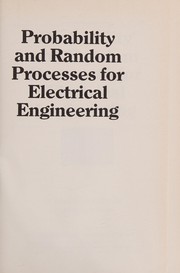 Probability and random processes for electrical engineering /