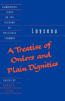 A treatise of orders and plain dignities /