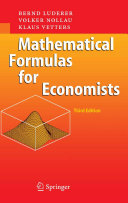 Mathematical formulas for economists /