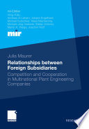 Relationships between foreign subsidiaries competition and cooperation in multinational plant engineering companies /