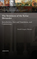 The Sentences of the Syriac Menander : introduction, text and translation, and commentary /