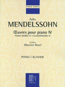 Œuvres pour piano. Piano works.