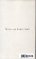 The data of jurisprudence /