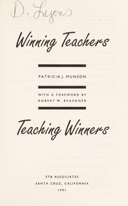 Winning teachers teaching winners /