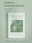 Student solutions manual [for] Probability & statistics for engineers & scientists /