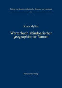 Wörterbuch altindoarischer geographischer Namen /