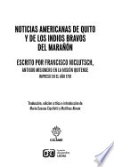 Noticias americanas de Quito y de los indios bravos del Marañón /