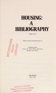Housing: a bibliography, 1960-1972.