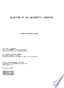 Selection of the university librarian /